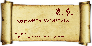 Mogyorós Valéria névjegykártya