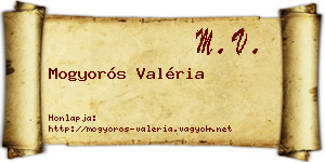 Mogyorós Valéria névjegykártya